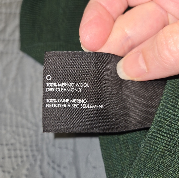 Club Monaco Men's M Green Merino Wool V-Neck Sweater - Picture 7 of 11